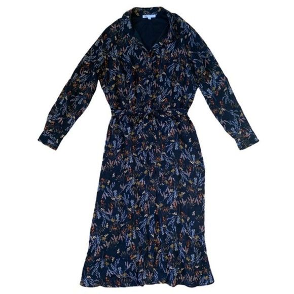 Black Dr2 Floral Long Sleeve Dress Size Medium - Picture 1 of 8